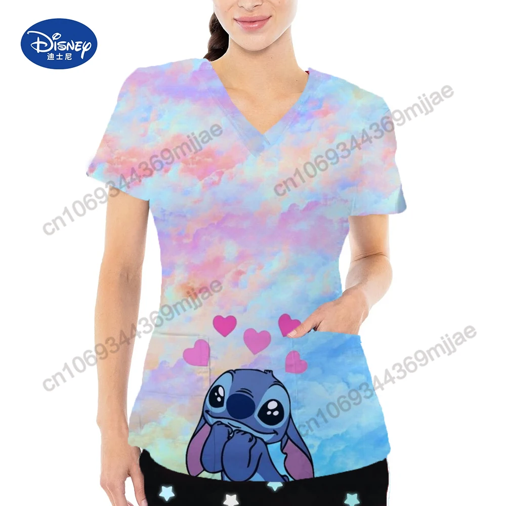 Summer Casual Short Sleeves Clothes for Women Two-Pocket Design Women's T-shirts Free Shipping Cartoon Pattern V-neck Female Top
Summer Casual Short Sleeves Clothes for Women Two-Pocket Design Women's T-shirts Free Shipping Cartoon Pattern V-neck Female Top