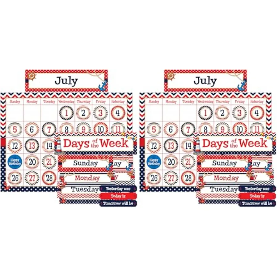 Nautical Calendar Bulletin Board Display Set Pack of 2
Nautical Calendar Bulletin Board Display Set Pack of 2
