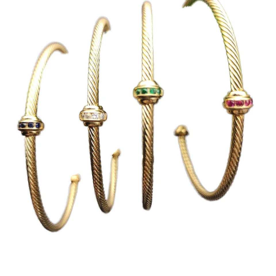 DY-David XX Yurmas 925 Silver Factory Direct 3mm Four-color Diamond Inlaid Bracelet for Women As a Gift
DY-David XX Yurmas 925 Silver Factory Direct 3mm Four-color Diamond Inlaid Bracelet for Women As a Gift