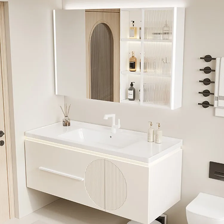 Cream wind bathroom cabinet light luxury toilet modern simple hand wash basin cabinet combination ceramic integrated wash table 
Cream wind bathroom cabinet light luxury toilet modern simple hand wash basin cabinet combination ceramic integrated wash table