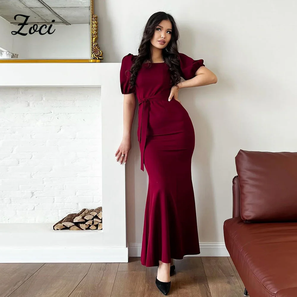 Zoci Short Sleeve Red Mermaid Prom Dresses Customized Square Neck Women Evening Party Dress Belt Ankle Formal Occasion Gowns
Zoci Short Sleeve Red Mermaid Prom Dresses Customized Square Neck Women Evening Party Dress Belt Ankle Formal Occasion Gowns