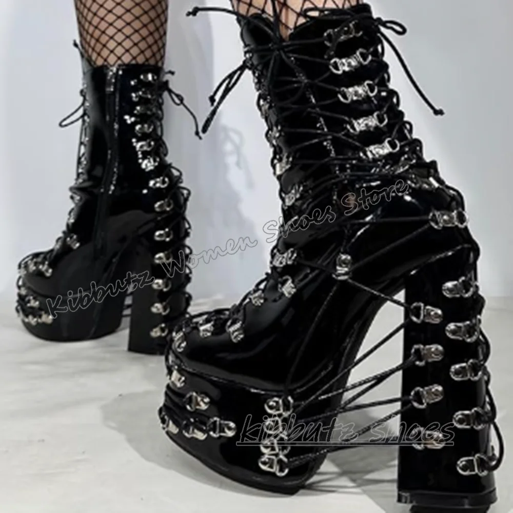 Cross Strap Lace-Up Ankle Boots Platform Solid Color Fashion Elegant Concise Sexy Luxury Round Toe Chunky Heels Women Shoes New
Cross Strap Lace-Up Ankle Boots Platform Solid Color Fashion Elegant Concise Sexy Luxury Round Toe Chunky Heels Women Shoes New