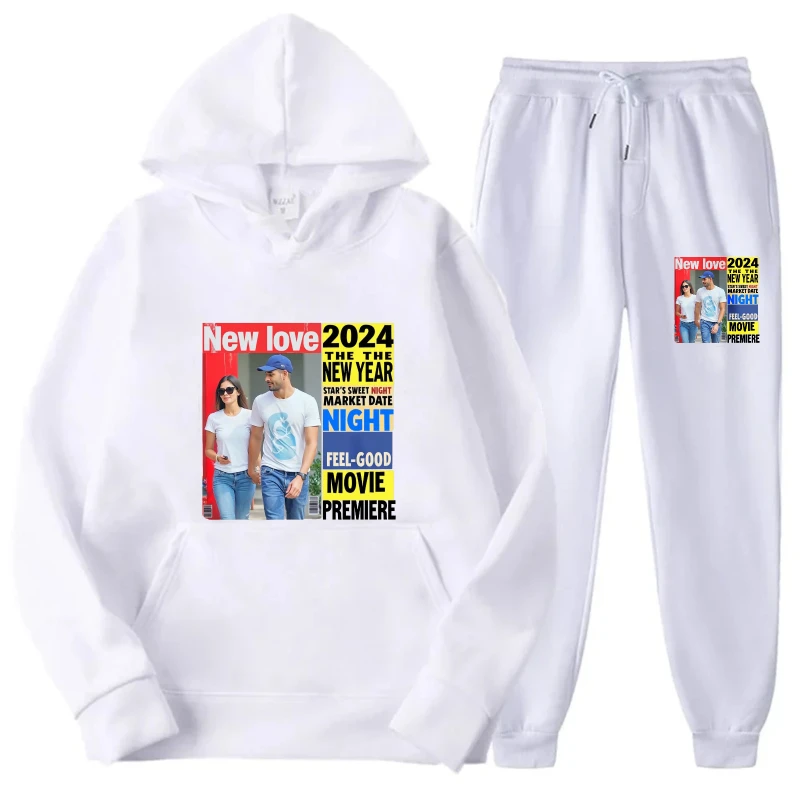 Комплект с капюшоном белого цвета, новая любовь 2024, новогодний обратный отсчет, ночное празднование, одинаковые толстовки и брюки с принтом для пары, повседневная вечеринка
Комплект с капюшоном белого цвета, новая любовь 2024, новогодний обратный отсчет, ночное празднование, одинаковые толстовки и брюки с принтом для пары, повседневная вечеринка