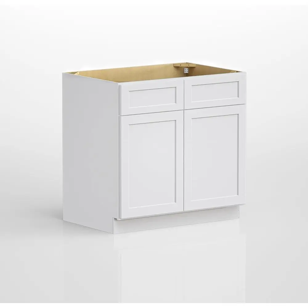 36 White Shaker Style RTA Kitchen Cabinet with 2 Doors and Drawers, Plywood, Soft Close Hinges
36 White Shaker Style RTA Kitchen Cabinet with 2 Doors and Drawers, Plywood, Soft Close Hinges