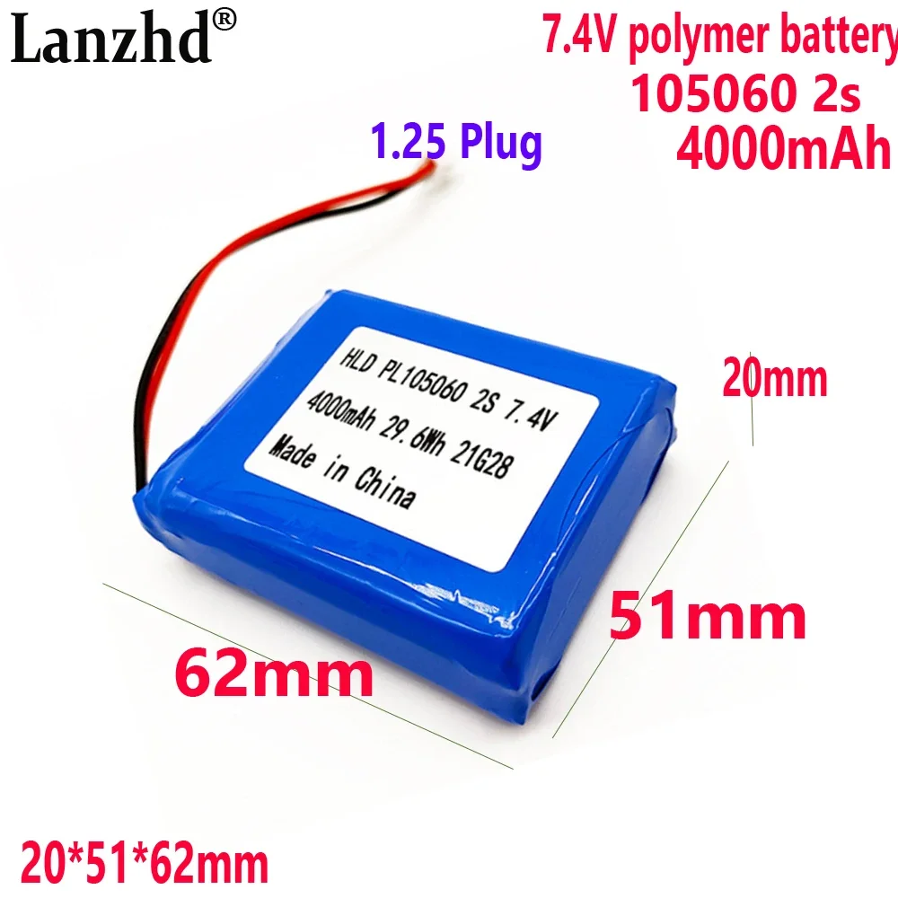 7.4V Li battery pack For Smart home battery Car locator beauty instrument eye care instrument 4000mah 105060-2S 60*50*20mm
7.4V Li battery pack For Smart home battery Car locator beauty instrument eye care instrument 4000mah 105060-2S 60*50*20mm