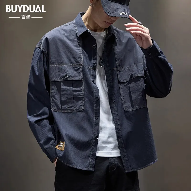 American Style Work Men, Spring And Autumn, High-End Brand, Loose Long Sleeve Top, Trendy Casual Shirt Jacket For Men
American Style Work Men, Spring And Autumn, High-End Brand, Loose Long Sleeve Top, Trendy Casual Shirt Jacket For Men