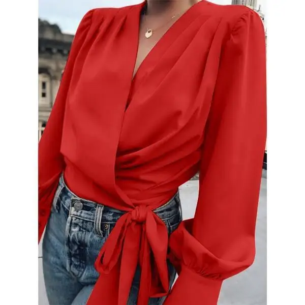 Women's Bubble Long Sve irt with Collar And Tie up Polyester Fiber Autumn Season Regular Sve Long irt
Women's Bubble Long Sve irt with Collar And Tie up Polyester Fiber Autumn Season Regular Sve Long irt