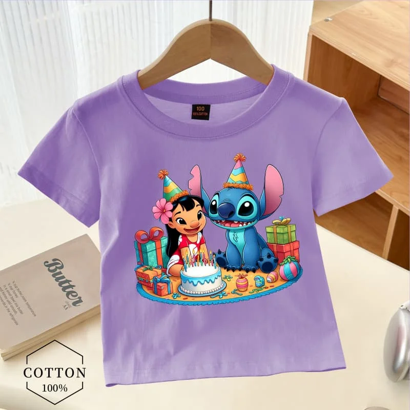 2025 New Disney Cartoon Stitch Children Birthday T-shirts Kawaii Printed Kids Tops Boy Girl Short Sleeves Baby Summer Clothes
2025 New Disney Cartoon Stitch Children Birthday T-shirts Kawaii Printed Kids Tops Boy Girl Short Sleeves Baby Summer Clothes
