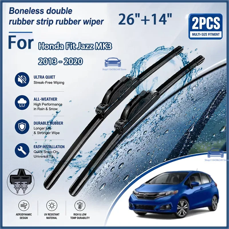 All Season Front Windshield Wiper Blades For Honda Fit Jazz MK3 2013-2020 26"+14" Auto Replacement Blades
All Season Front Windshield Wiper Blades For Honda Fit Jazz MK3 2013-2020 26"+14" Auto Replacement Blades