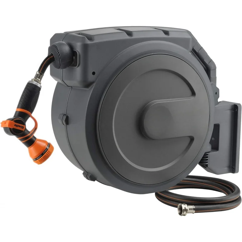 1/2 Inch x 130 ft Retractable Garden Hose Reel, Heavy Duty, Any Length Lock, Slow Return System, Wall Mounted with 180°
1/2 Inch x 130 ft Retractable Garden Hose Reel, Heavy Duty, Any Length Lock, Slow Return System, Wall Mounted with 180°