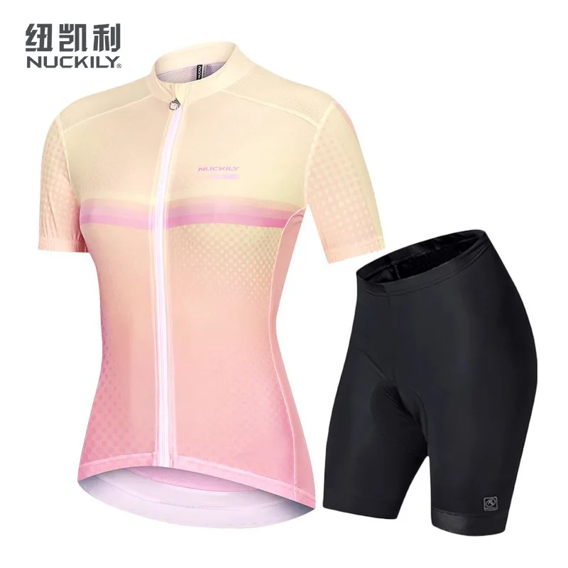 NUCKILY Women Cycling Jersey Set Quick Dry Breathable Short Sleeve with 3D Padded Shorts Anti-Slip Hem Reflective 3 Pockets Road
NUCKILY Women Cycling Jersey Set Quick Dry Breathable Short Sleeve with 3D Padded Shorts Anti-Slip Hem Reflective 3 Pockets Road