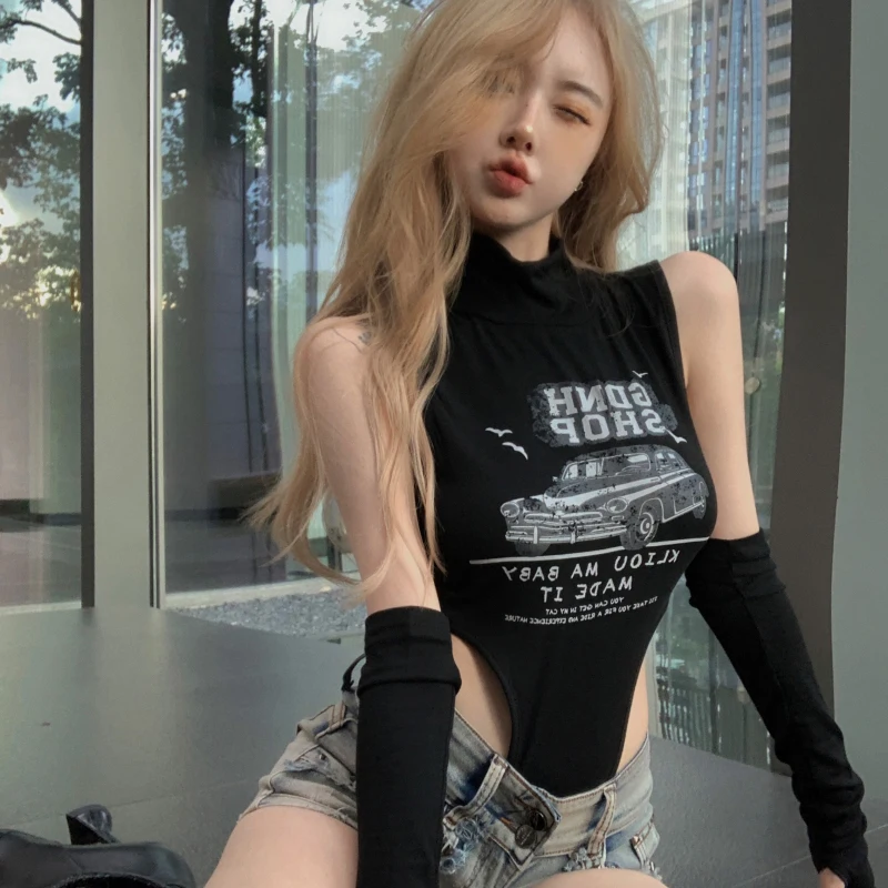 Women's Bodycon Top High Collar Sleeveless Sexy Vest Slim Sexy Bodysuit American Style Summer
Women's Bodycon Top High Collar Sleeveless Sexy Vest Slim Sexy Bodysuit American Style Summer