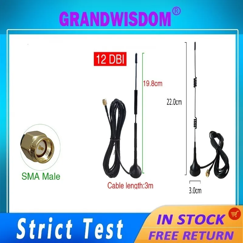 GWS 2pcs dual band 2.4G/5.8G Antenna Magnetic base 12dbi sma male Pure copper wlan wifi antene router antena 3m RG174 cable
GWS 2pcs dual band 2.4G/5.8G Antenna Magnetic base 12dbi sma male Pure copper wlan wifi antene router antena 3m RG174 cable