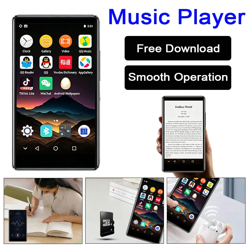 Portable MP4/MP5 Player with 4-inch Full Touchscreen for Android 9.0 with Bluetooth and WiFi Connectivity App Download Online
Portable MP4/MP5 Player with 4-inch Full Touchscreen for Android 9.0 with Bluetooth and WiFi Connectivity App Download Online
