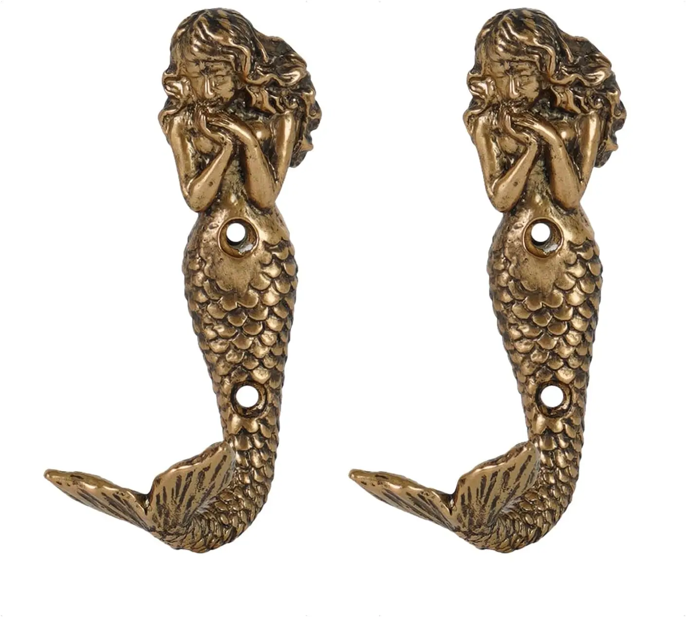 2 шт. золотистых металлических настенных крючков в форме русалки, декоративные крючки для ключей, полотенец, одежды, шарфов, сумок
2 шт. золотистых металлических настенных крючков в форме русалки, декоративные крючки для ключей, полотенец, одежды, шарфов, сумок