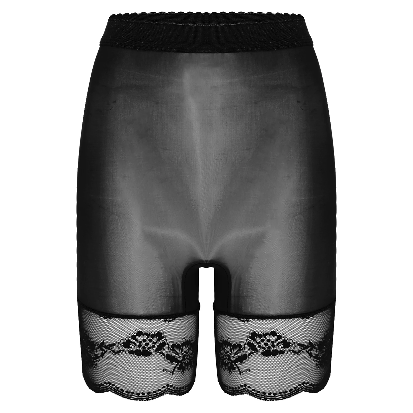 Sheer Women Sexy Skinny Shorts Glossy Silky Lingerie Underwear Elastic Waist See Through Open Crotch Lace Shorts Underpants 
Sheer Women Sexy Skinny Shorts Glossy Silky Lingerie Underwear Elastic Waist See Through Open Crotch Lace Shorts Underpants