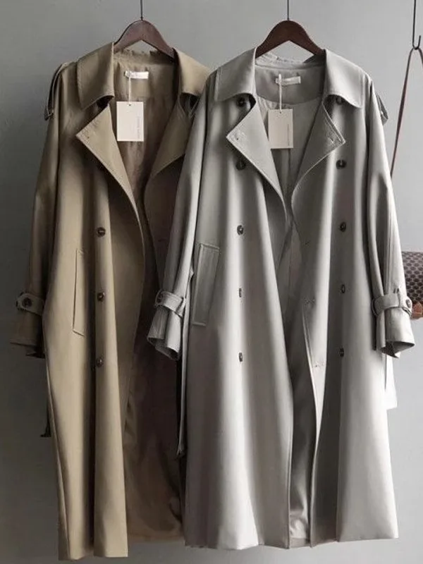 Fashionable Khaki Color British Style Autumn Winter Long Coat Casual Elegant Quality Women's Windbreaker Commute Polyester Fiber
Fashionable Khaki Color British Style Autumn Winter Long Coat Casual Elegant Quality Women's Windbreaker Commute Polyester Fiber