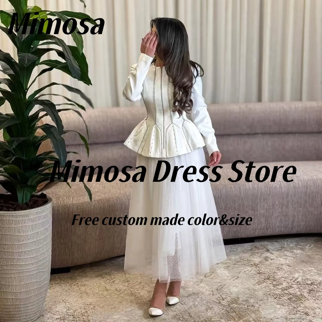 Mimosa 2025 из двух частей платья для выпускного вечера с бисером и длинными рукавами Вечернее платье в Саудовской Аравии длиной до щиколотки Тюлевые вечерние платья по индивидуальному заказу
Mimosa 2025 из двух частей платья для выпускного вечера с бисером и длинными рукавами Вечернее платье в Саудовской Аравии длиной до щиколотки Тюлевые вечерние платья по индивидуальному заказу