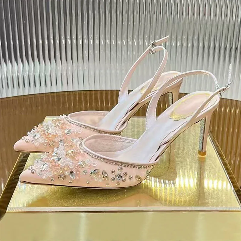 Sexy High Heels Women Pumps Luxury Rhinestone Flower Mesh Lace Wedding Shoes Women Pointed Toe Heeled Summer Sandals Woman
Sexy High Heels Women Pumps Luxury Rhinestone Flower Mesh Lace Wedding Shoes Women Pointed Toe Heeled Summer Sandals Woman