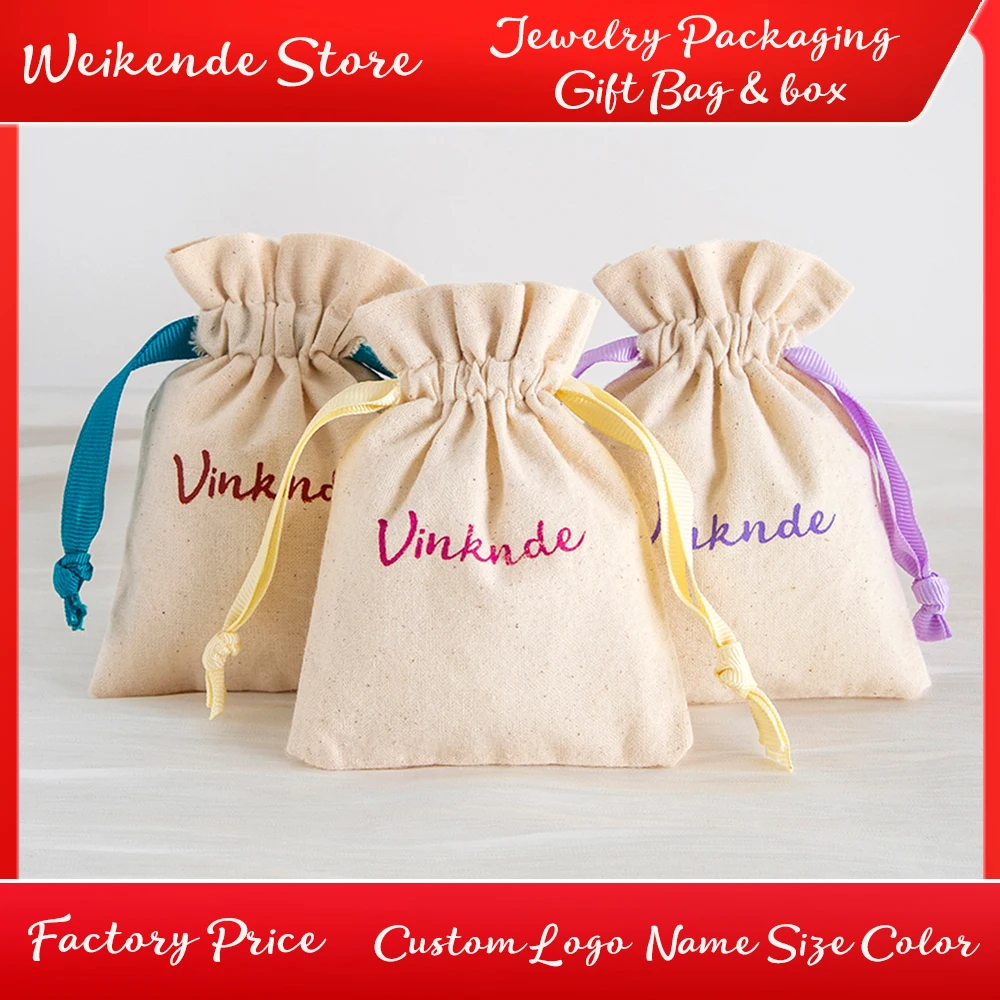 100pcs Small Natural Cotton Jewelry Packaging Bags Custom Logo Drawstring Gift Pouches for Wedding Birthday Perfume Cosmetic Bag
100pcs Small Natural Cotton Jewelry Packaging Bags Custom Logo Drawstring Gift Pouches for Wedding Birthday Perfume Cosmetic Bag