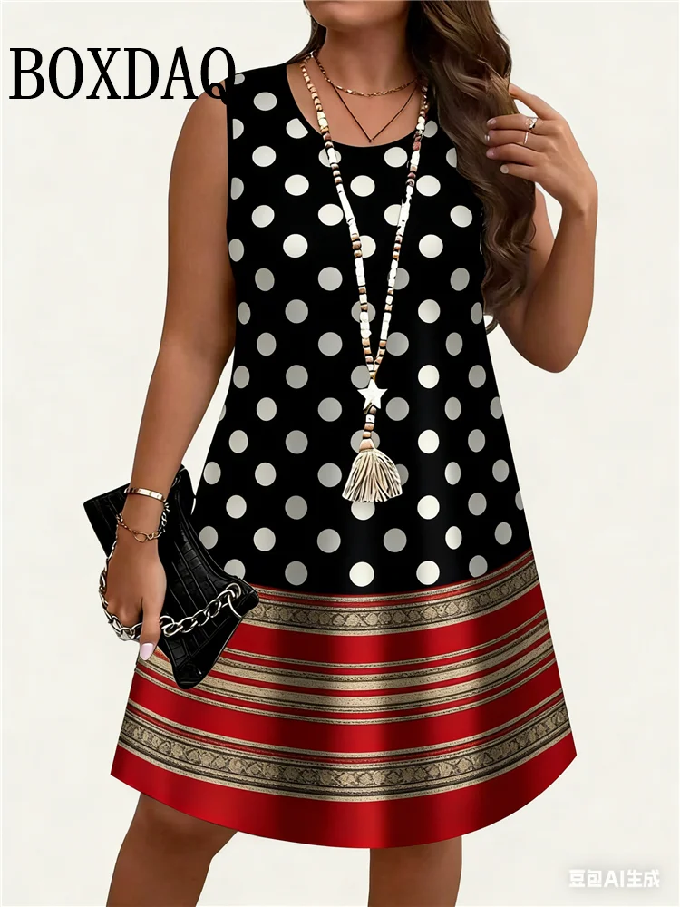 2026 Women Dresses Plus Size Women's Sundress Polka Dot 3D Printing Tank Dress Summer Casual Sleeveless O Neck Loose Dresses 6XL
2026 Women Dresses Plus Size Women's Sundress Polka Dot 3D Printing Tank Dress Summer Casual Sleeveless O Neck Loose Dresses 6XL