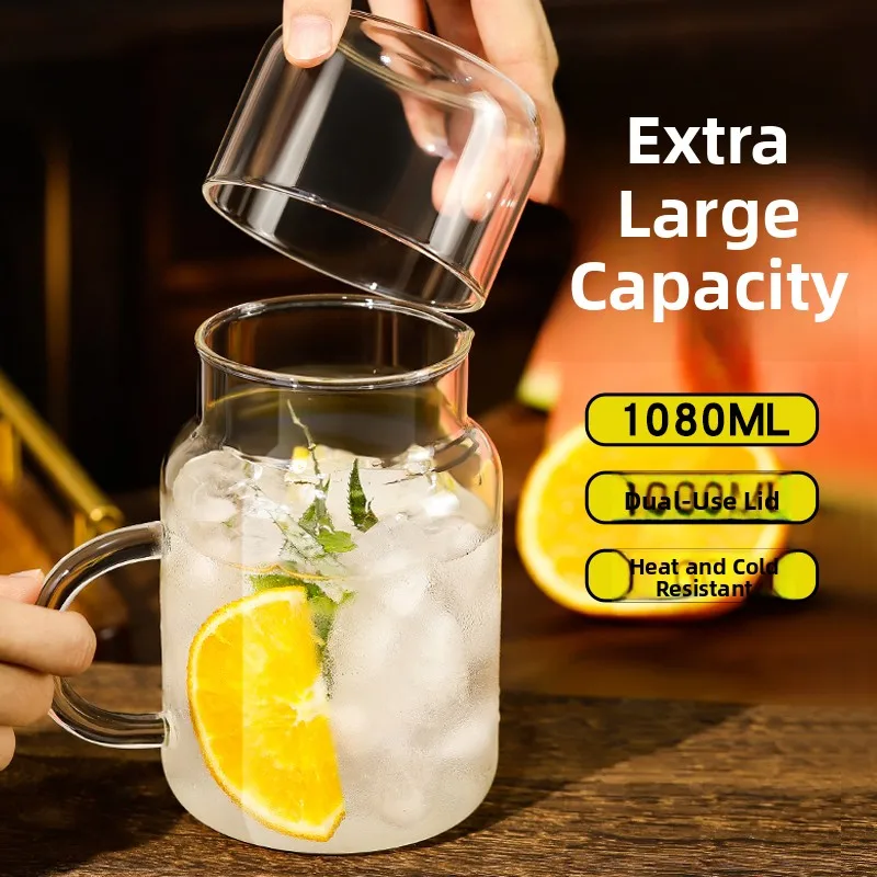 Large Capacity Glass Cold Water Pot High Borosilicate Office Cup for Women Tea Brewing Potesthetic Value with Lid
Large Capacity Glass Cold Water Pot High Borosilicate Office Cup for Women Tea Brewing Potesthetic Value with Lid