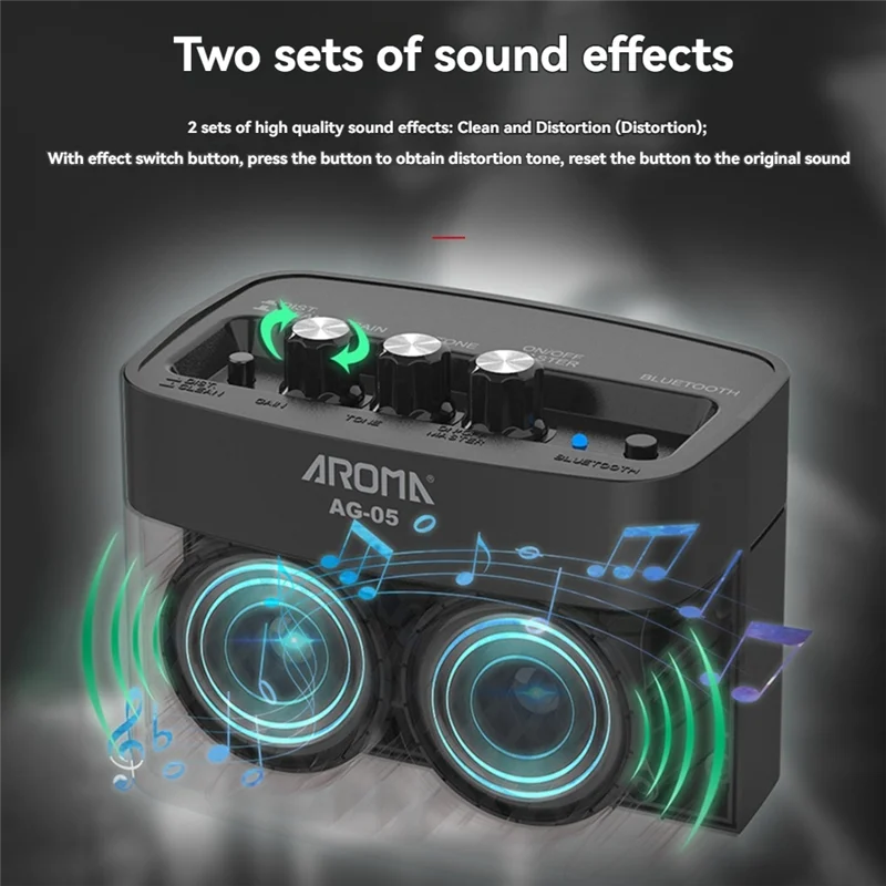 AROMA Guitar Amplifier 5W Electric Guitar Amp Small Practice Guitar Amp With Bluetooth Clean & Overdrive Channels
AROMA Guitar Amplifier 5W Electric Guitar Amp Small Practice Guitar Amp With Bluetooth Clean & Overdrive Channels