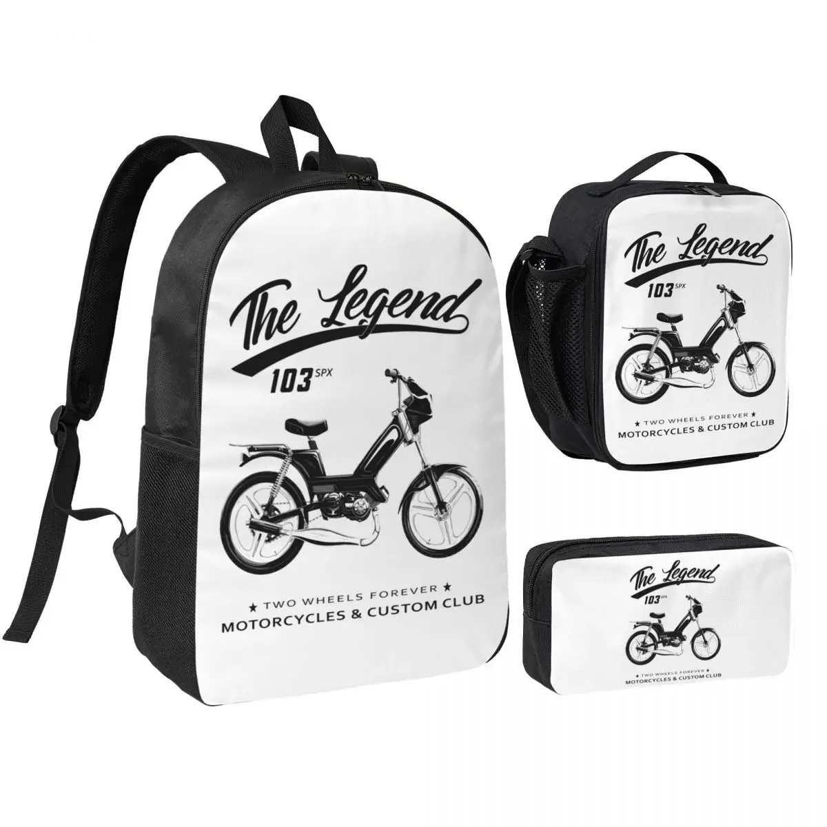 Moped 103 SPX Backpack Student BookBag School Bag Shoulder Bags 3ps Insulated Lunch Bag Pencil Case
Moped 103 SPX Backpack Student BookBag School Bag Shoulder Bags 3ps Insulated Lunch Bag Pencil Case