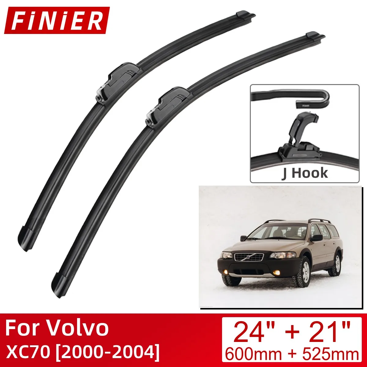 For Volvo XC70 2000-2004 24"+21" Car Accessories Front Windscreen Wiper Blade Brushes Wipers U Type J Hooks 2004 2003 2002 2001
For Volvo XC70 2000-2004 24"+21" Car Accessories Front Windscreen Wiper Blade Brushes Wipers U Type J Hooks 2004 2003 2002 2001