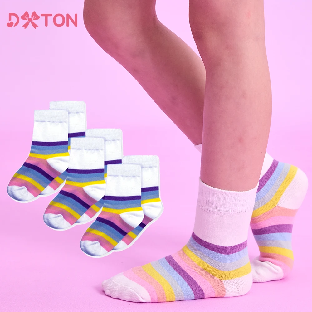 DXTON 3Pairs Children Soft Socks Spring Autumn Rainbow Striped Kids Baby Short Socks Comfortable Breathable Baby Girls Sockings
DXTON 3Pairs Children Soft Socks Spring Autumn Rainbow Striped Kids Baby Short Socks Comfortable Breathable Baby Girls Sockings