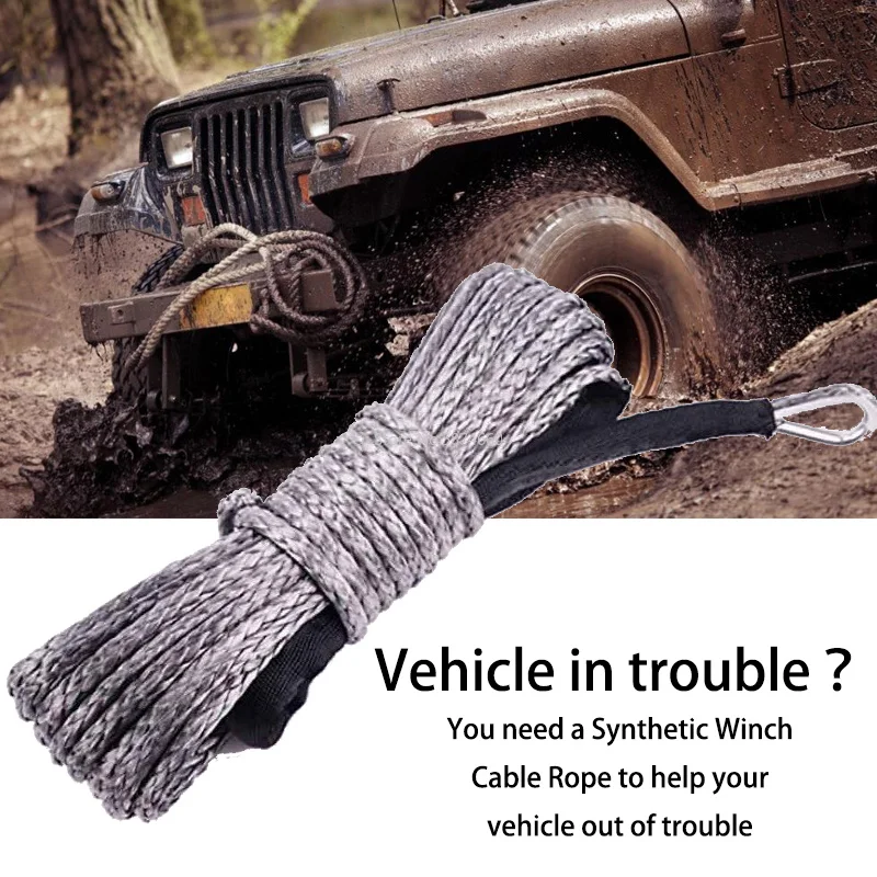 Winch Rope String Line Cable with Sheath Gray Synthetic Towing Rope 15m 7700LBs Car Wash Maintenance String for ATV UTV Off-Road
Winch Rope String Line Cable with Sheath Gray Synthetic Towing Rope 15m 7700LBs Car Wash Maintenance String for ATV UTV Off-Road