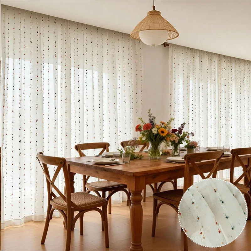 Small Fresh Candy Bean Gauze Curtain with Colorful Patterns for Bedroom Study Room Living Rooms Translucent Fabric Door Curtains
Small Fresh Candy Bean Gauze Curtain with Colorful Patterns for Bedroom Study Room Living Rooms Translucent Fabric Door Curtains