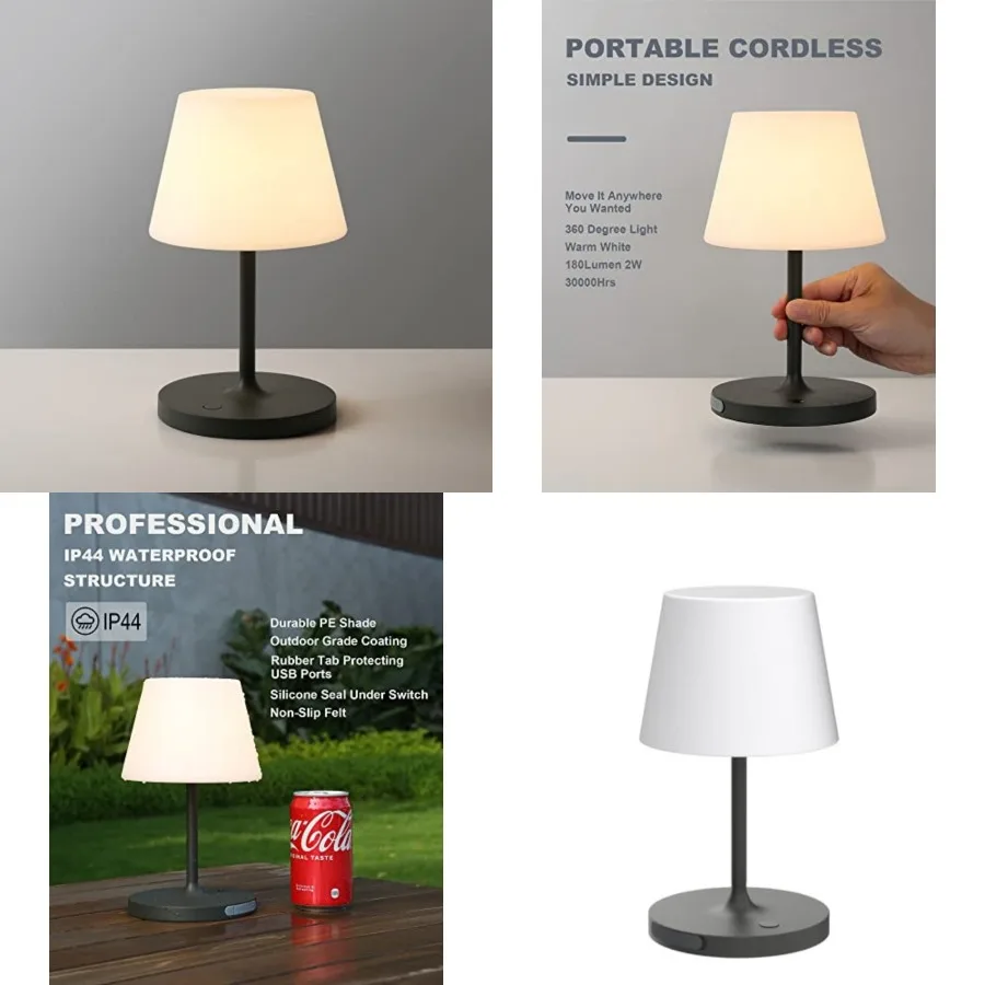Outdoor Battery Operated Table Lamp Waterproof, 4000mAh Cordless Table Lamp Rechargeable, Touch Dimmable Desk Lamp, LED Night L
Outdoor Battery Operated Table Lamp Waterproof, 4000mAh Cordless Table Lamp Rechargeable, Touch Dimmable Desk Lamp, LED Night L