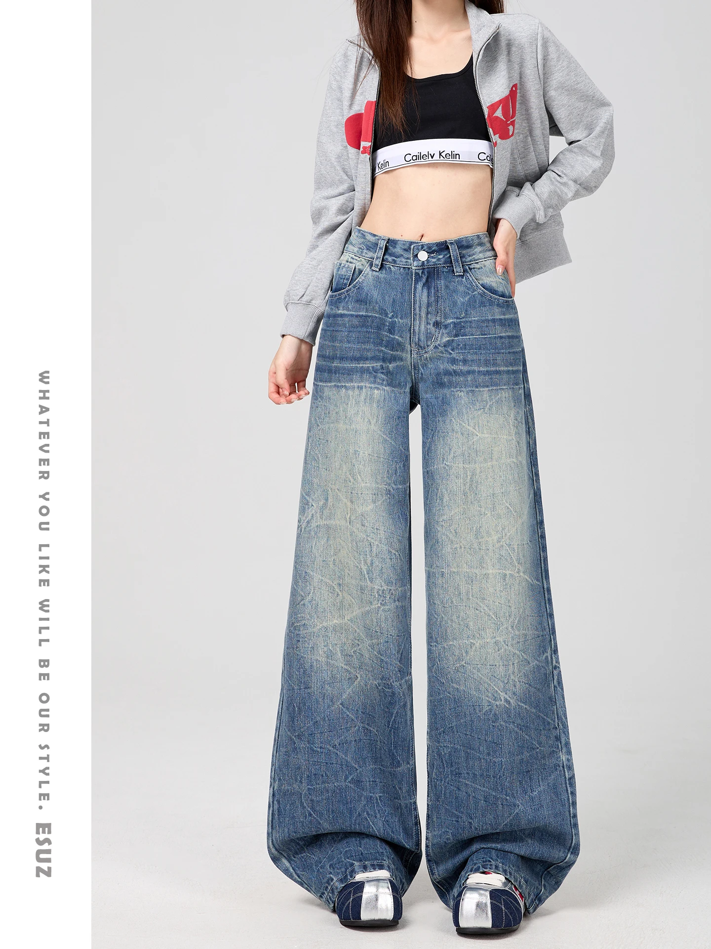 Offcat Vintage Washed Low Waist Wide Leg Jeans Women's Loose Fit Casual Cotton Denim Blue Jeans Autumn Winter New Style
Offcat Vintage Washed Low Waist Wide Leg Jeans Women's Loose Fit Casual Cotton Denim Blue Jeans Autumn Winter New Style