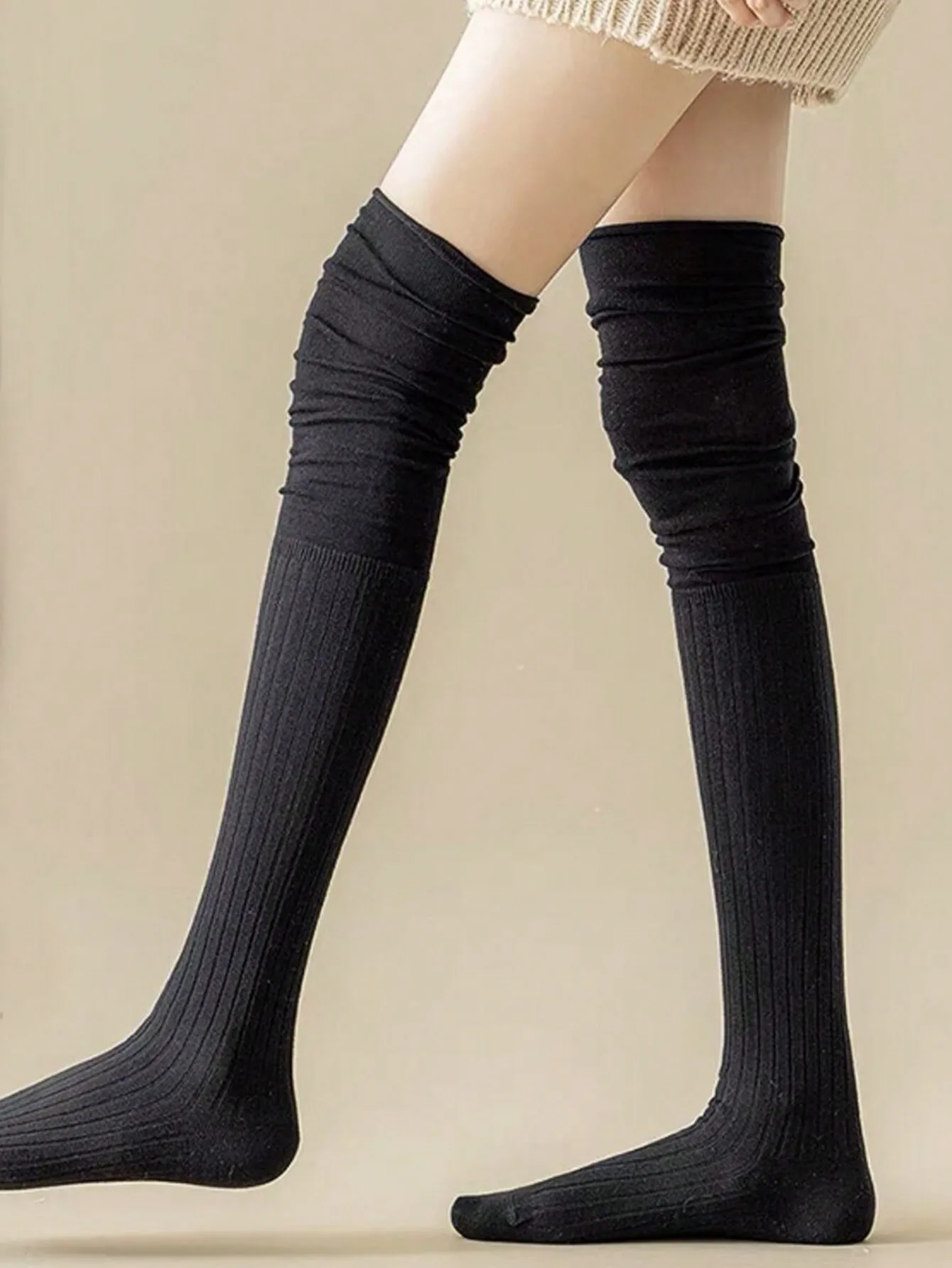 1pair Women's Over-The-Knee Knit Boot Socks For Fall & Winter, Cozy
1pair Women's Over-The-Knee Knit Boot Socks For Fall & Winter, Cozy