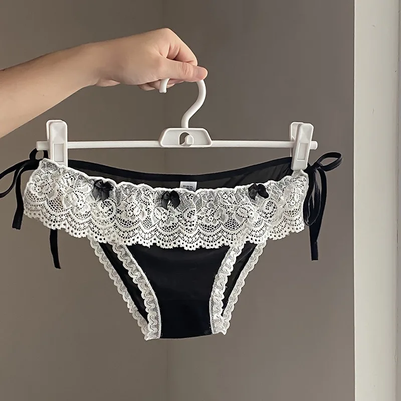 Popular Sexy Lace Lingerie Breathable Mesh Underwear Women Qucik-Dry Bandage Panties Low Waist Translucent Briefs Erotic Thongs
Popular Sexy Lace Lingerie Breathable Mesh Underwear Women Qucik-Dry Bandage Panties Low Waist Translucent Briefs Erotic Thongs