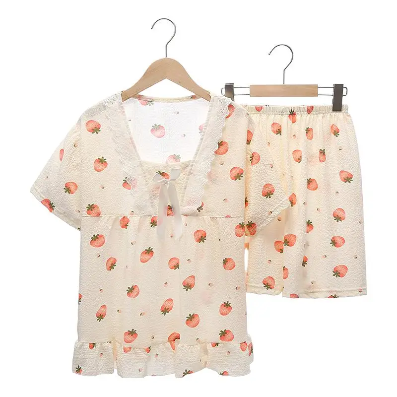 Pajamas Women's Summer Short Sleeve Loose And Cute Cartoon Set 2023 New Spring Autumn Home Furnishings Fairy Wind Loose Fitting
Pajamas Women's Summer Short Sleeve Loose And Cute Cartoon Set 2023 New Spring Autumn Home Furnishings Fairy Wind Loose Fitting
