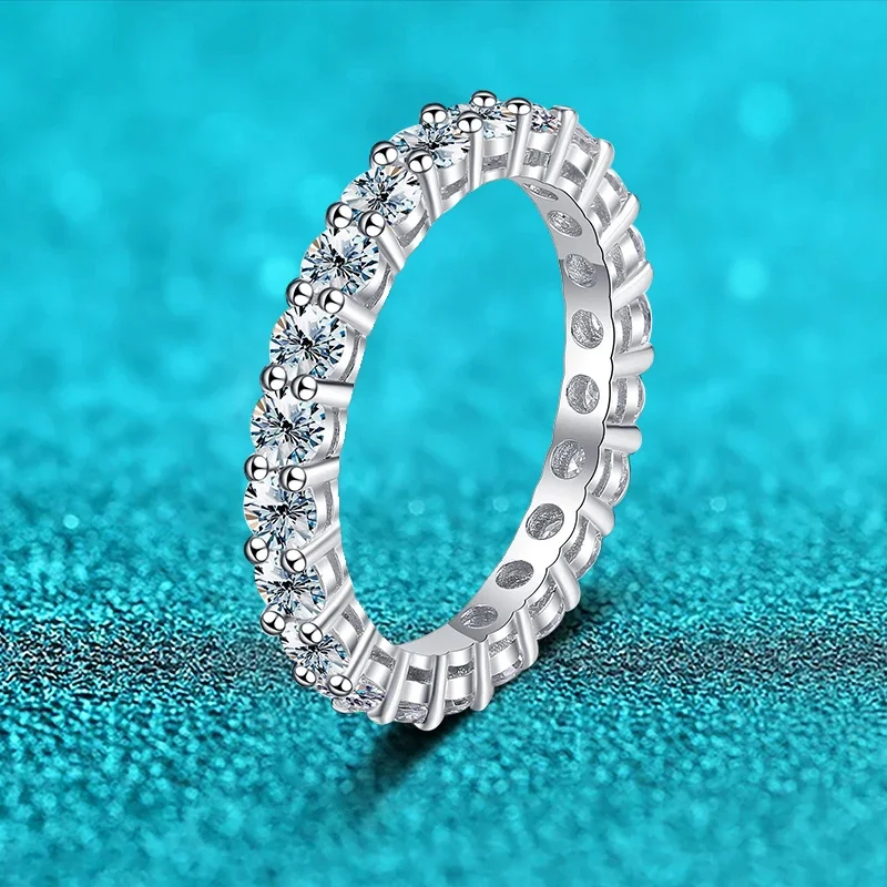 DWJ 2-5mm Full Moissanite Ring for Women Sparkling Wedding Eternity Bands 100% S925 Sterling Silver Fine Jewelry Classic Ring
DWJ 2-5mm Full Moissanite Ring for Women Sparkling Wedding Eternity Bands 100% S925 Sterling Silver Fine Jewelry Classic Ring