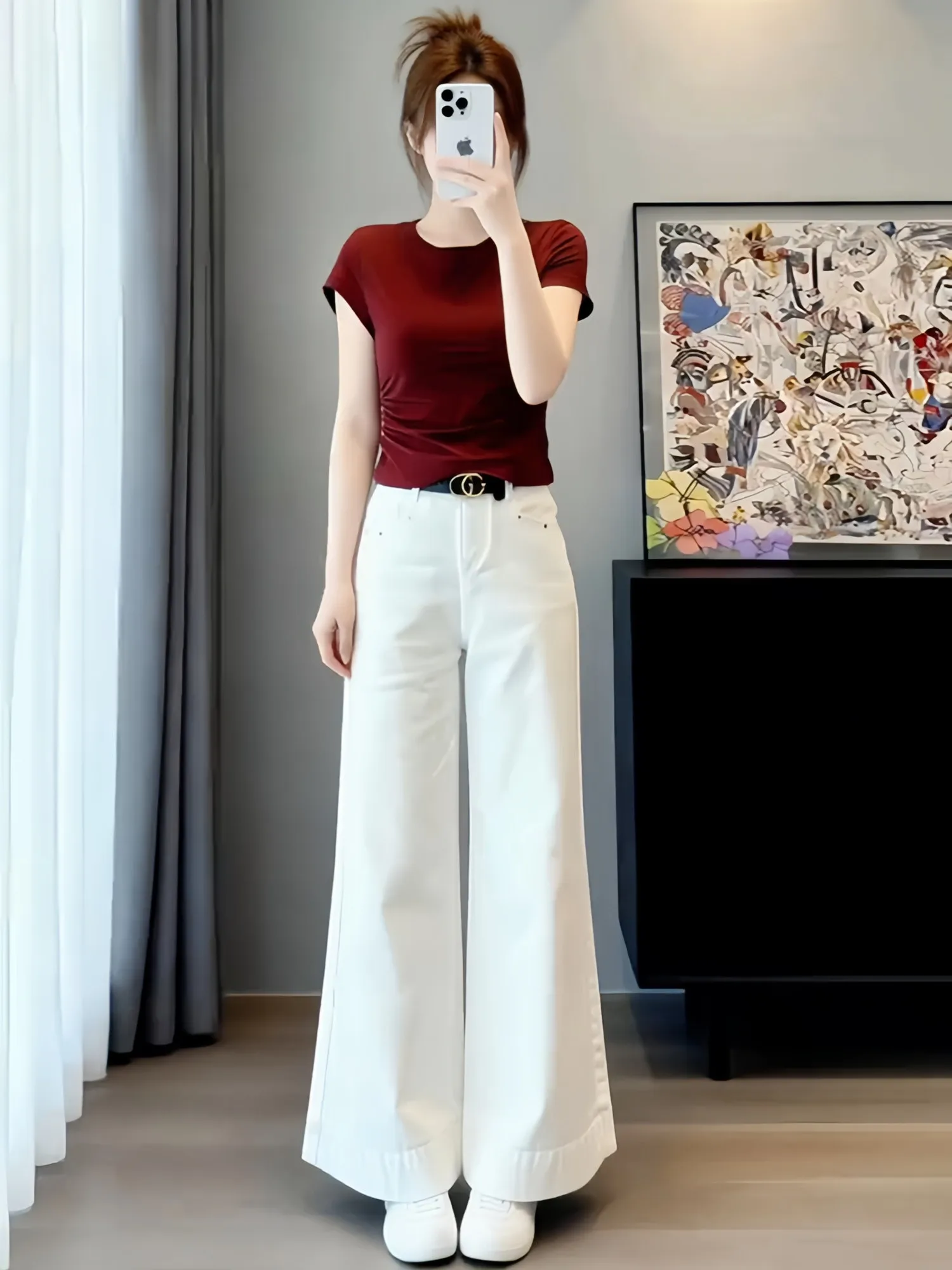 Fashionable Summer Outfit Women's Slim Fit Color Short Sleeve T-Shirt And Wide Leg Pants Set Casual Style Breathable
Fashionable Summer Outfit Women's Slim Fit Color Short Sleeve T-Shirt And Wide Leg Pants Set Casual Style Breathable