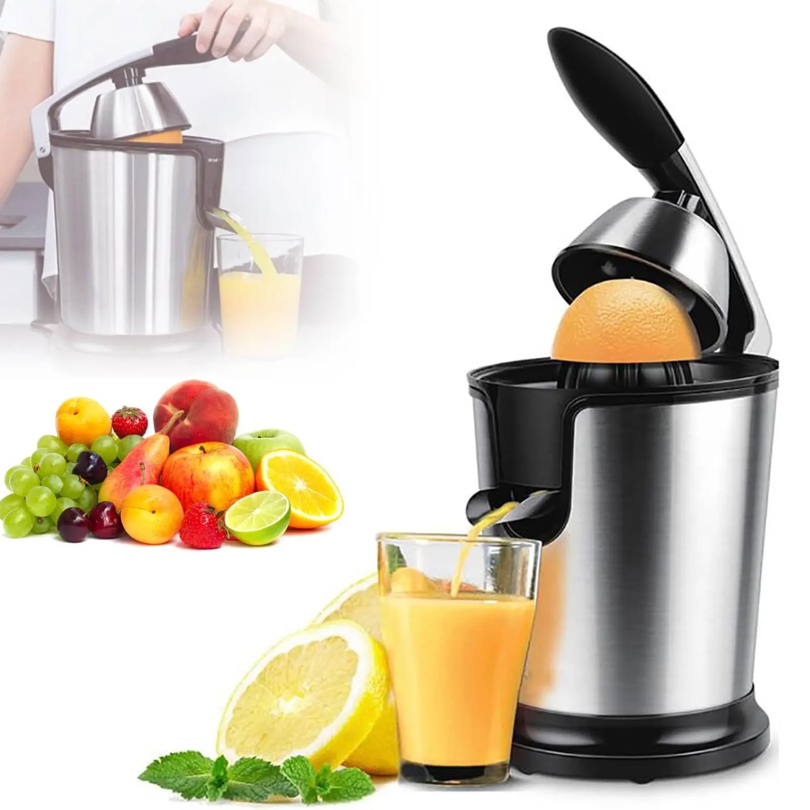 Electric Fruit Juicer Detachable Parts Fruit Juicer Machine Lemon Press Extractor Comfortable Handle Kitchen Appliance
Electric Fruit Juicer Detachable Parts Fruit Juicer Machine Lemon Press Extractor Comfortable Handle Kitchen Appliance