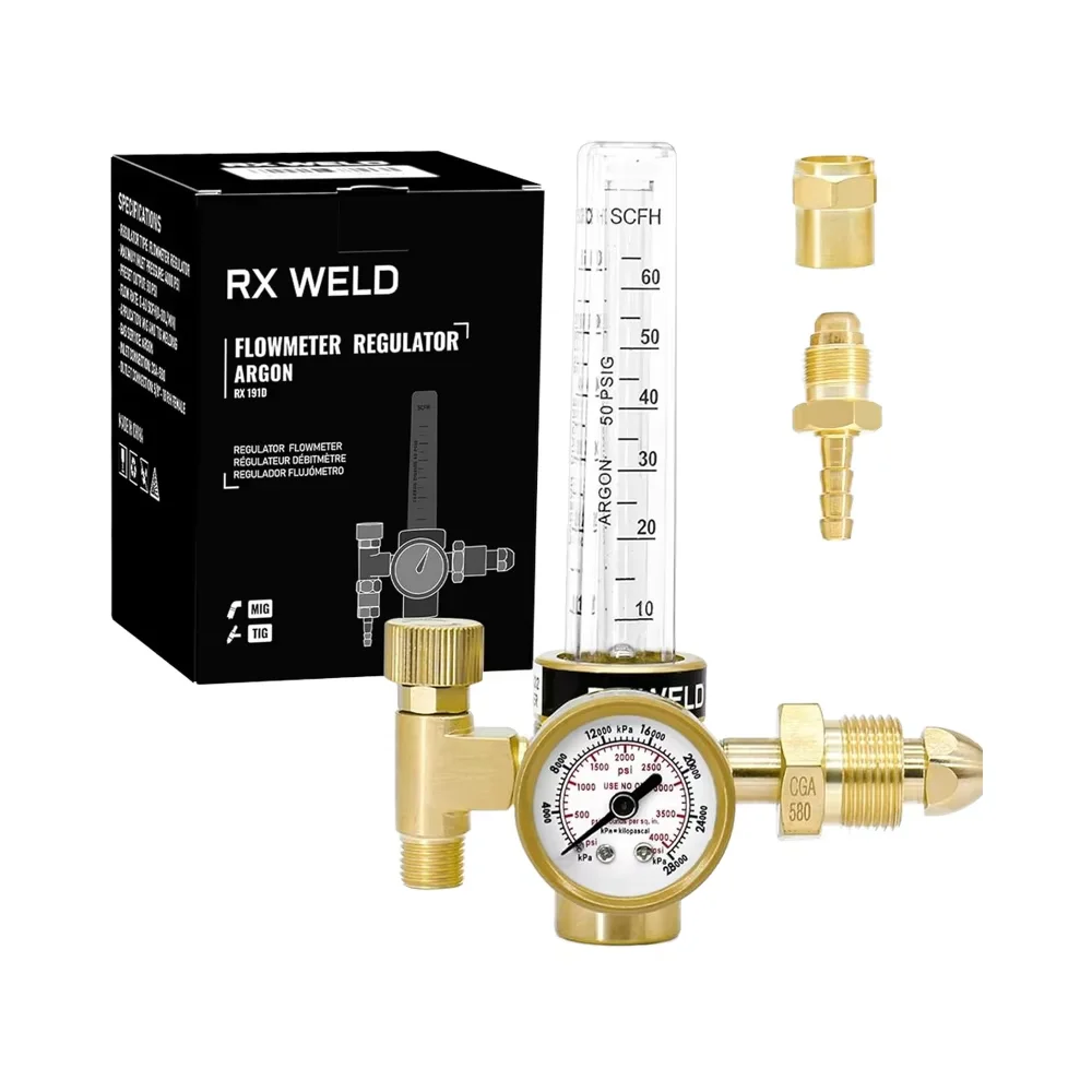 RX WELD Argon Regulator Flowmeter Gauge for Mig Tig Welding with Brass/Aluminium
RX WELD Argon Regulator Flowmeter Gauge for Mig Tig Welding with Brass/Aluminium