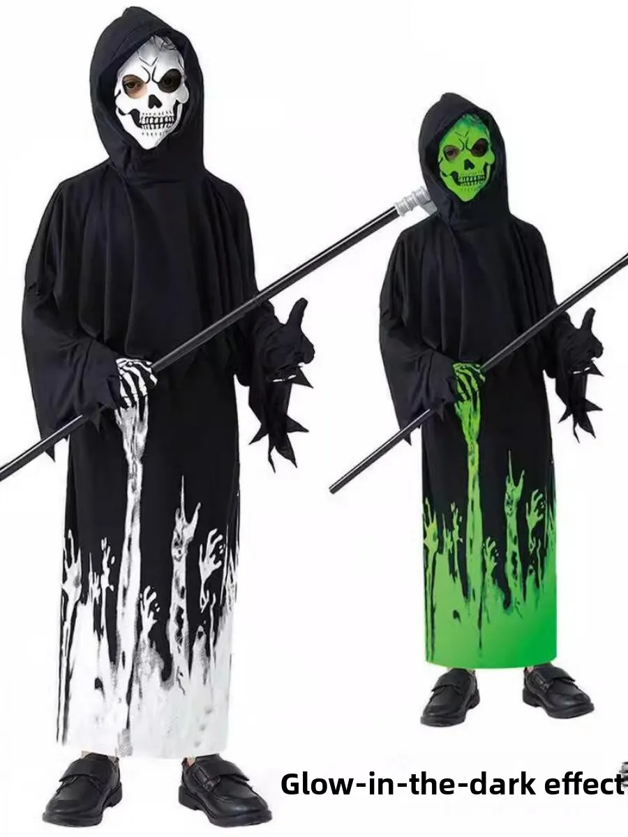 Костюм призрака на Хэллоуин, детский косплей, смерть-мангер, светящийся наряд, новая коса, монстр, ангел, одежда
Костюм призрака на Хэллоуин, детский косплей, смерть-мангер, светящийся наряд, новая коса, монстр, ангел, одежда