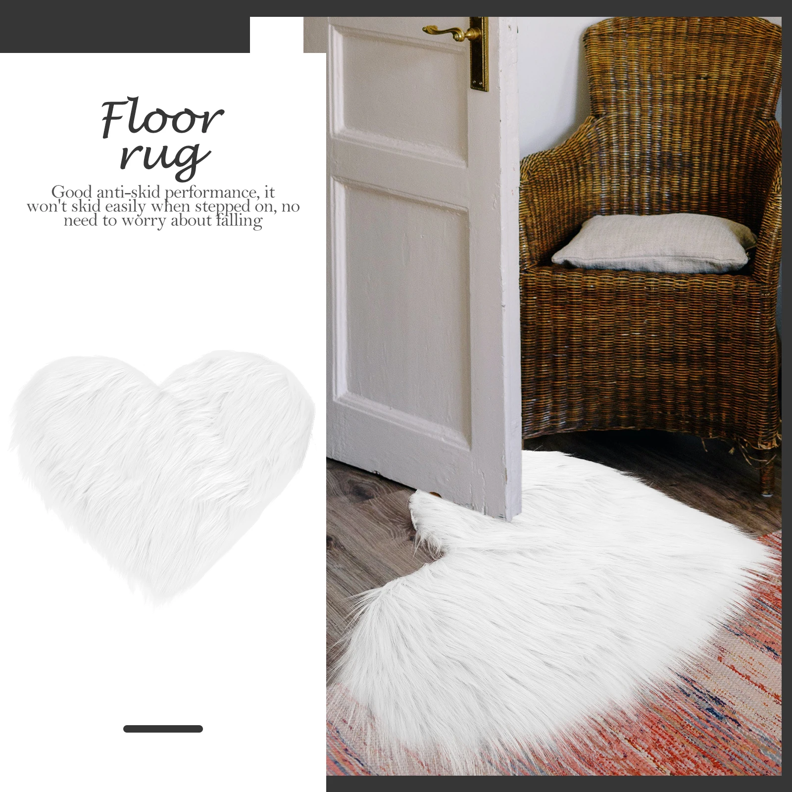Imitation Wool Heart-shaped Carpet White Floor Mat Bedroom Living Room Decorative Hotel Anti-slip Durability
Imitation Wool Heart-shaped Carpet White Floor Mat Bedroom Living Room Decorative Hotel Anti-slip Durability