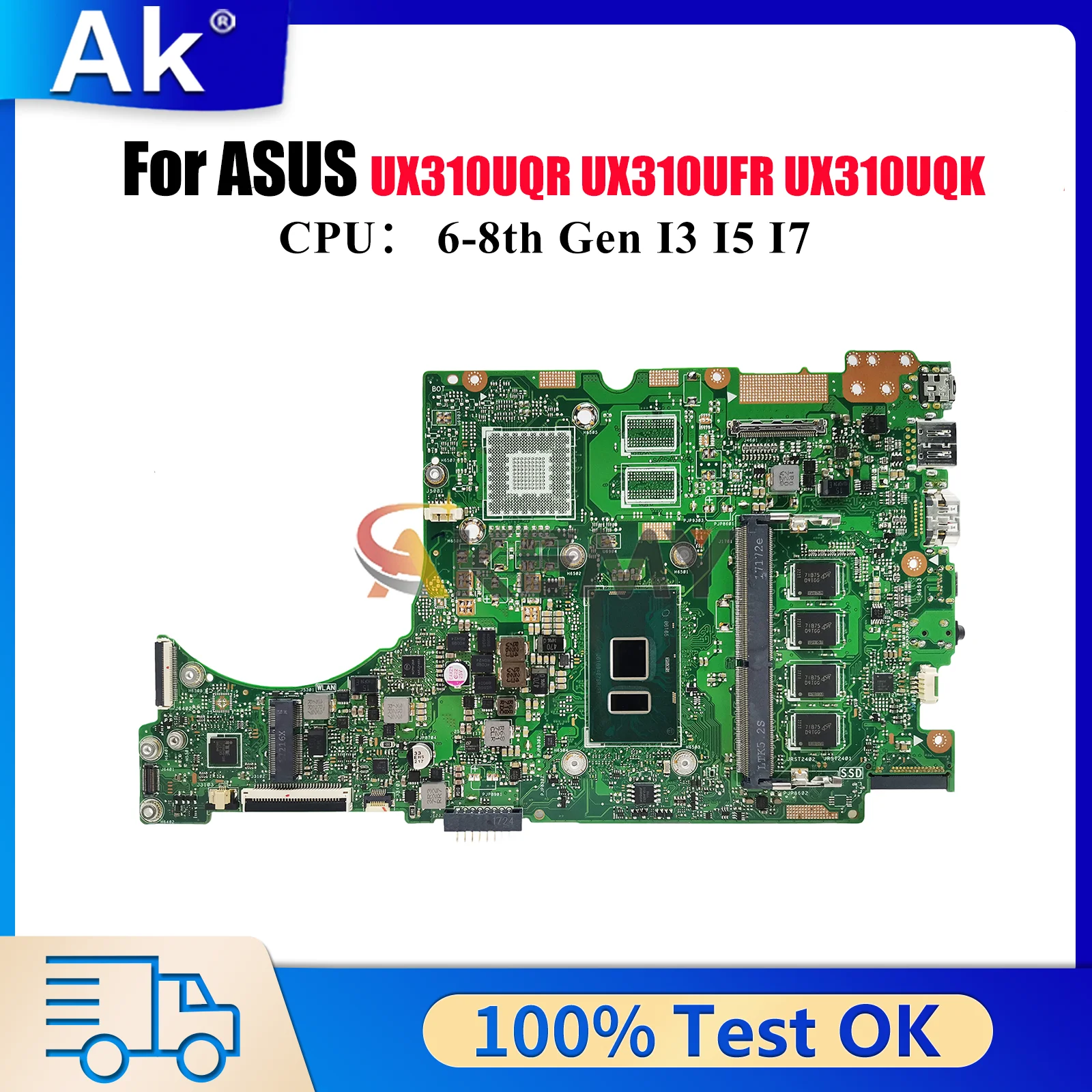 UX310UA Материнская плата для ноутбука ASUS UX310UQR UX310UQ UX310UQK U3000U UX310UV UX310UFR UX310UAK RX310U Материнская плата с процессором I3 I5 I7
UX310UA Материнская плата для ноутбука ASUS UX310UQR UX310UQ UX310UQK U3000U UX310UV UX310UFR UX310UAK RX310U Материнская плата с процессором I3 I5 I7