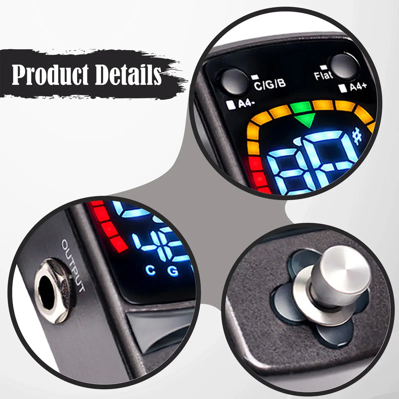 Guitar Tuner Pedal Multi-mode Pitch Indicator Pedalboard Tool for Electric Guitar and Bass Instrument
Guitar Tuner Pedal Multi-mode Pitch Indicator Pedalboard Tool for Electric Guitar and Bass Instrument