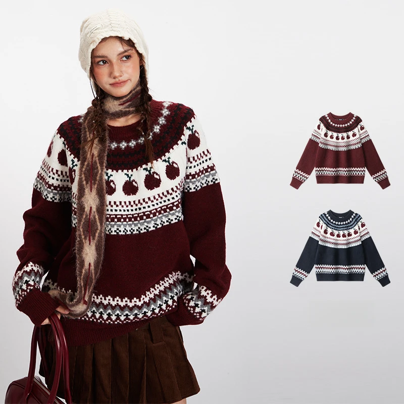 New Fair Isle Couple Retro Crew Neck Sweater Men and Women Autumn Winter Loose Lazy Pullover Knitwear
New Fair Isle Couple Retro Crew Neck Sweater Men and Women Autumn Winter Loose Lazy Pullover Knitwear