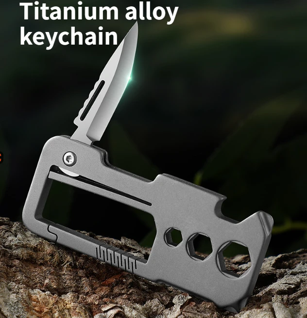 Titanium Alloy Keychain Small Knife Multifunctional Mini EDC Tool Outdoor Camping Portable Folding Knife
Titanium Alloy Keychain Small Knife Multifunctional Mini EDC Tool Outdoor Camping Portable Folding Knife