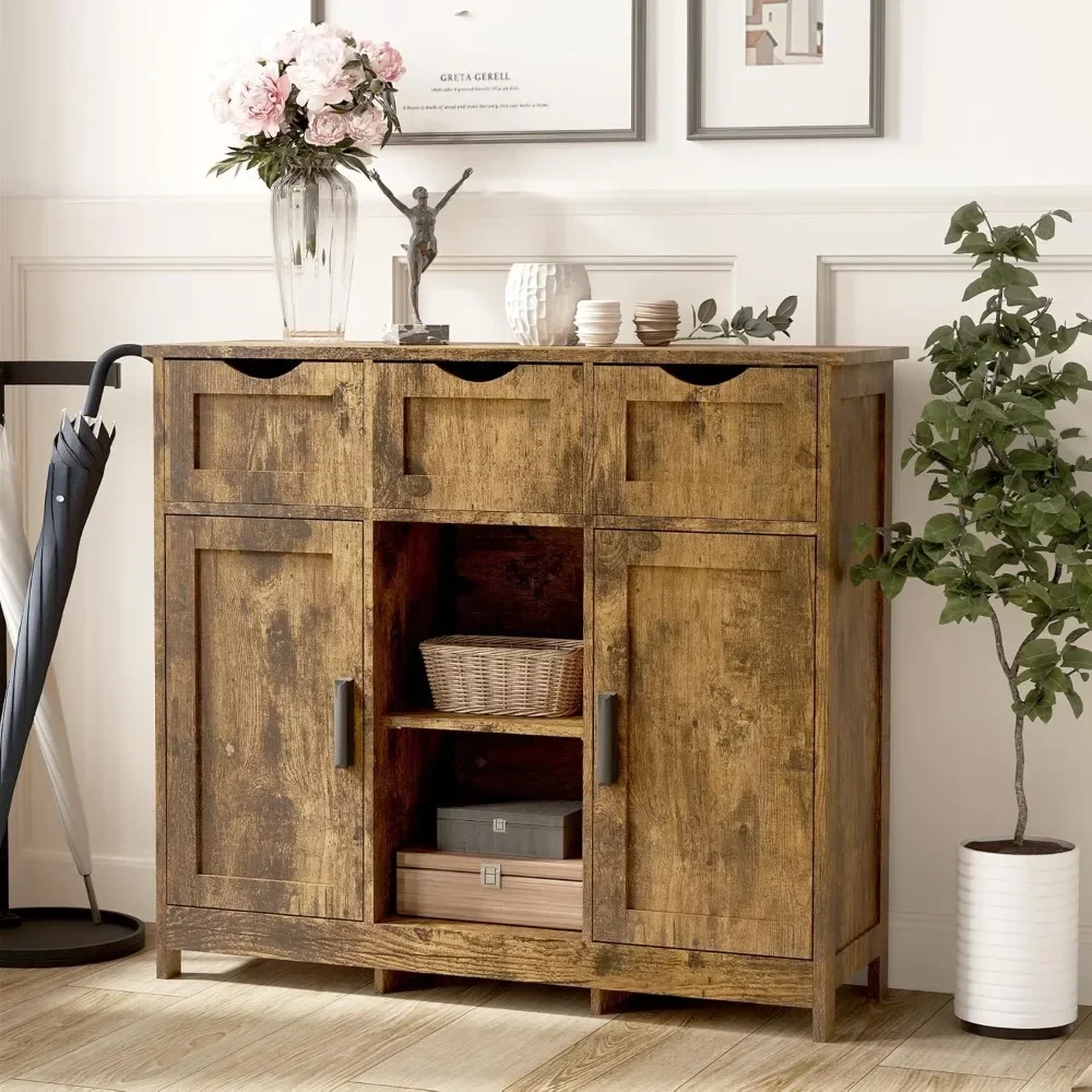 Wooden Floor Cabinet, Storage Organizer with Drawers and Doors, Free-Standing Cupboard for Kitchen, Living Room
Wooden Floor Cabinet, Storage Organizer with Drawers and Doors, Free-Standing Cupboard for Kitchen, Living Room