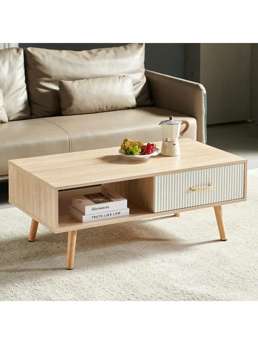 Rectangle Coffee Table / Modern Coffee Table For Living Room / With Solid Wood Legs / Sliding Drawer For Storage / Suitable For
Rectangle Coffee Table / Modern Coffee Table For Living Room / With Solid Wood Legs / Sliding Drawer For Storage / Suitable For