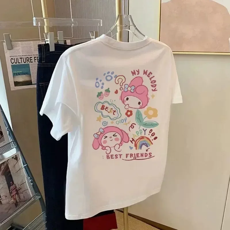 Sanrio hello kitty 2024 Summer New Cartoon Pattern Cotton White Short Sleeve T-Shirt Women's Fashion Top
Sanrio hello kitty 2024 Summer New Cartoon Pattern Cotton White Short Sleeve T-Shirt Women's Fashion Top